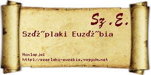 Széplaki Euzébia névjegykártya